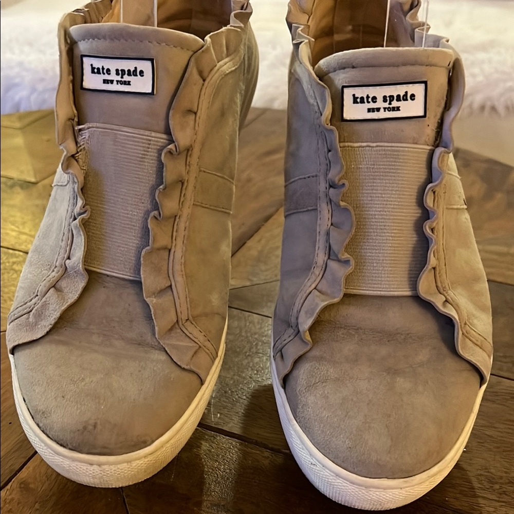 Kate Spade Beige Ruffle Sneakers